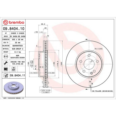 09.8404.11 Bremsscheibe PRIME LINE - UV Coated 09.8404.11 Bremsscheibe PRIME LINE - UV Coated