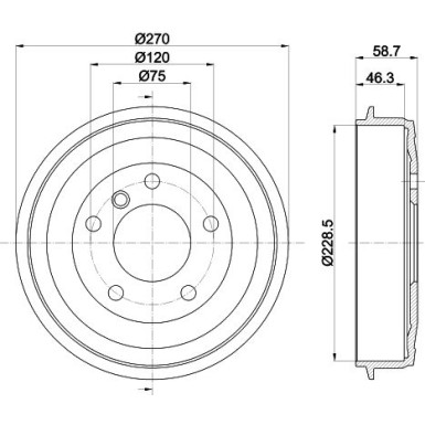 Hella | Bremstrommel | 8DT 355 300-021