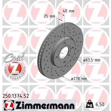 Zimmermann Bremsscheibe SPORT Z 250.1374.52