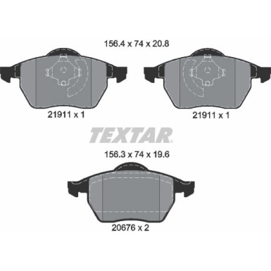 Textar | Bremsbelagsatz, Scheibenbremse | 2191102