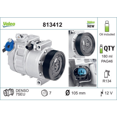Valeo Kompressor, Klimaanlage VALEO CORE-FLEX 813412