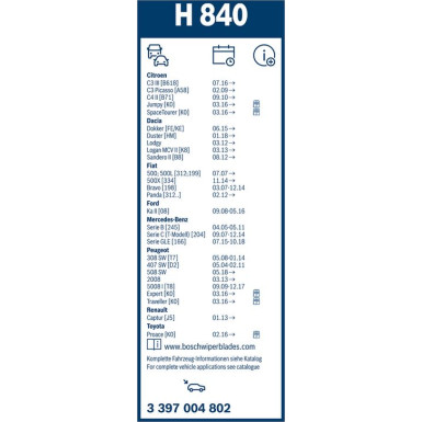 BOSCH | Wischblatt | AF967 + H840