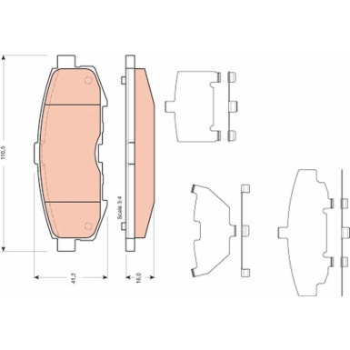 GDB3406 Bremsbelagsatz, Scheibenbremse