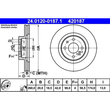 ATE | Bremsscheibe | 24.0120-0187.1