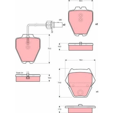 GDB1505 Bremsbelagsatz, Scheibenbremse