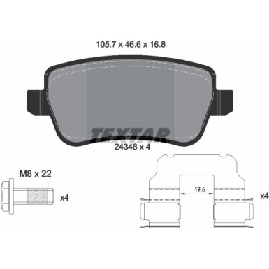 2434801 Bremsbelagsatz, Scheibenbremse Q+