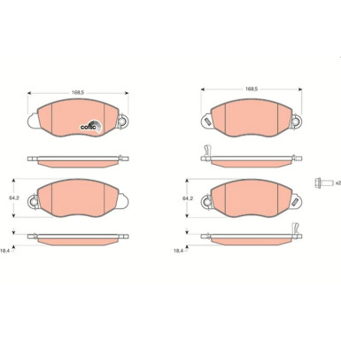 TRW Bremsbelagsatz, Scheibenbremse COTEC GDB1461