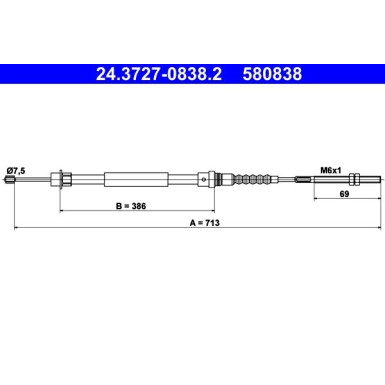 24.3727-0838.2 Seilzug, Feststellbremse