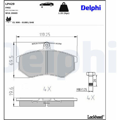LP429 Bremsbelagsatz, Scheibenbremse