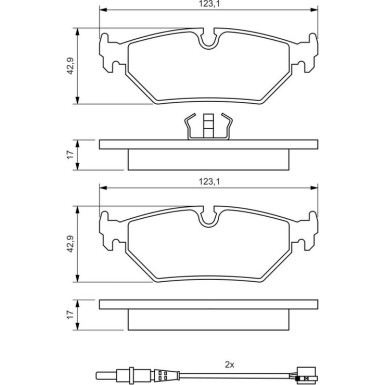 BOSCH Bremsbelagsatz, Scheibenbremse 0 986 424 027