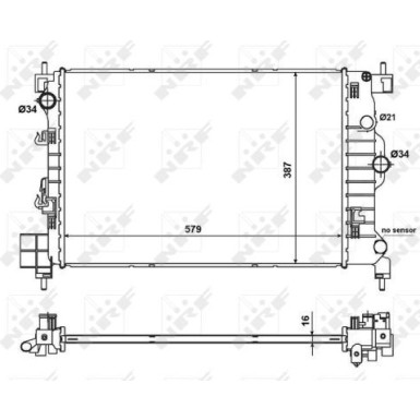 NRF | Kühler, Motorkühlung | ohne Sensor | 58496