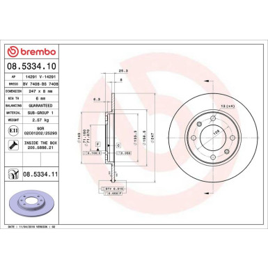 08.5334.11 Bremsscheibe PRIME LINE - UV Coated 08.5334.11 Bremsscheibe PRIME LINE - UV Coated