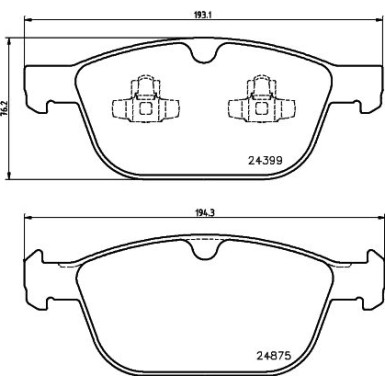 Hella | Bremsbelagsatz, Scheibenbremse | 8DB 355 014-541