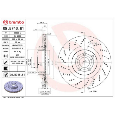 09.B746.61 Bremsscheibe PRIME LINE - UV Coated 09.B746.61 Bremsscheibe PRIME LINE - UV Coated