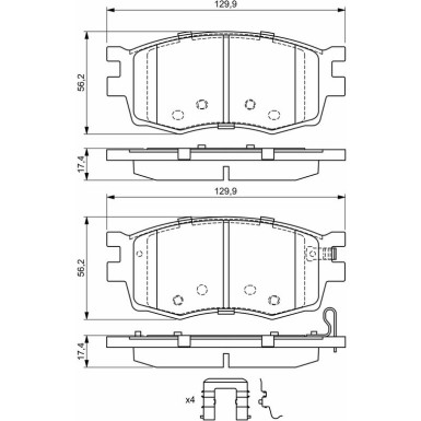 BOSCH Bremsbelagsatz, Scheibenbremse 0 986 494 617