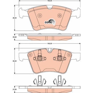 TRW Bremsbelagsatz, Scheibenbremse COTEC GDB1797