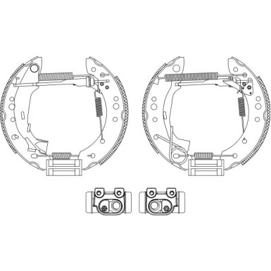 Hella Bremsbackensatz Shoe Kit Pro 8DB 355 004-731