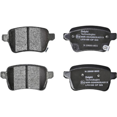 Delphi | Bremsbelagsatz, Scheibenbremse | LP3165 Delphi | Bremsbelagsatz, Scheibenbremse | LP3165