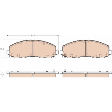 GDB1944 Bremsbelagsatz, Scheibenbremse
