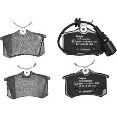 Delphi Bremsbelagsatz, Scheibenbremse LP1815 Delphi Bremsbelagsatz, Scheibenbremse LP1815