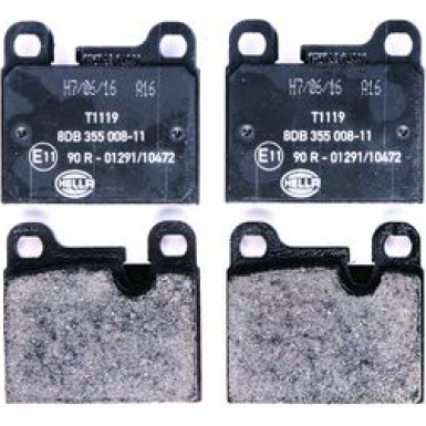 Hella | Bremsbelagsatz, Scheibenbremse | 8DB 355 008-111