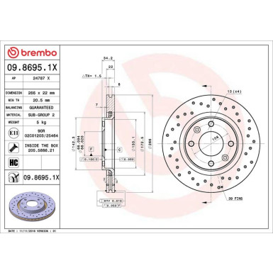 Brembo | Bremsscheibe | 09.8695.1X