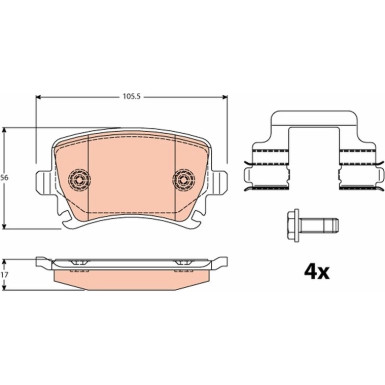 GDB2083 Bremsbelagsatz, Scheibenbremse