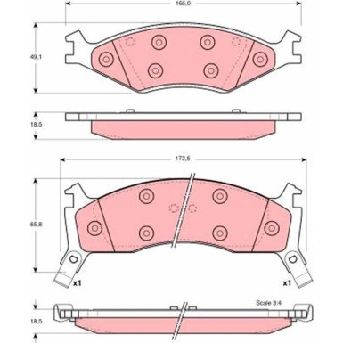 GDB3123 Bremsbelagsatz, Scheibenbremse