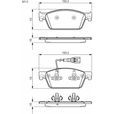 BOSCH Bremsbelagsatz, Scheibenbremse 0 986 494 553