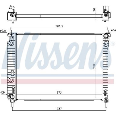 Nissens | Kühler, Motorkühlung | 616905