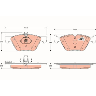 TRW Bremsbelagsatz, Scheibenbremse COTEC GDB1215