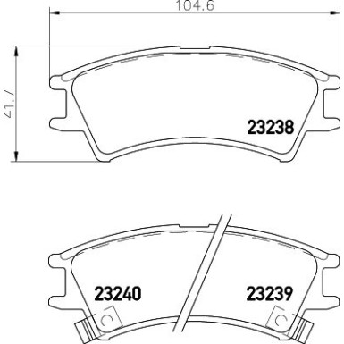 Hella | Bremsbelagsatz, Scheibenbremse | 8DB 355 017-051