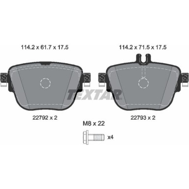 Textar Bremsbelagsatz, Scheibenbremse Q+ 2279201