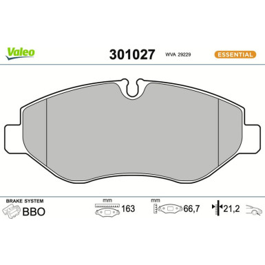 301027 Bremsbelagsatz, Scheibenbremse ESSENTIAL