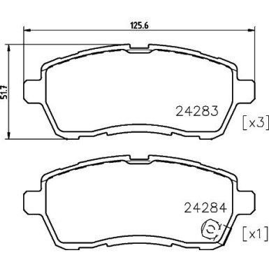 Hella | Bremsbelagsatz, Scheibenbremse | 8DB 355 025-501
