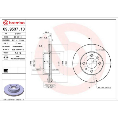 Brembo | Bremsscheibe | 09.9537.10