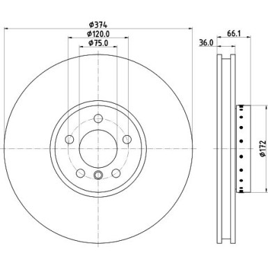 8DD 355 120-711 Bremsscheibe PRO High Carbon