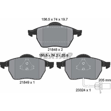 Textar Bremsbelagsatz, Scheibenbremse Q+ 2184903