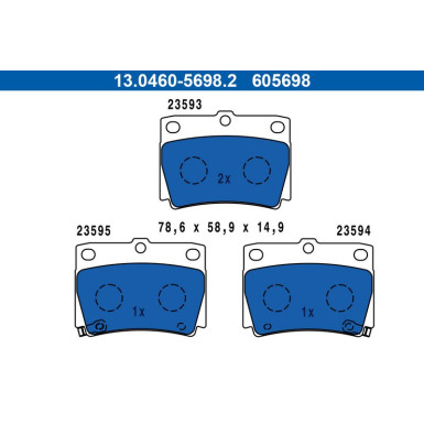 13.0460-5698.2 Bremsbelagsatz, Scheibenbremse