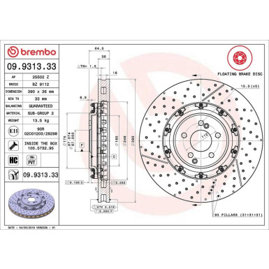 Brembo | Bremsscheibe | 09.9313.33