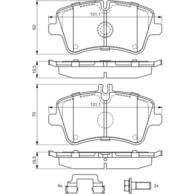 BOSCH Bremsbelagsatz, Scheibenbremse 0 986 494 607