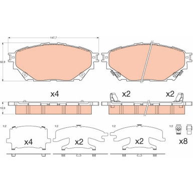 GDB3611 Bremsbelagsatz, Scheibenbremse