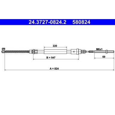 24.3727-0824.2 Seilzug, Feststellbremse