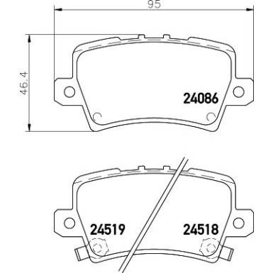 Hella | Bremsbelagsatz, Scheibenbremse | 8DB 355 006-751