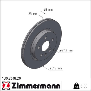 Zimmermann Bremsscheibe Coat Z 430.2618.20