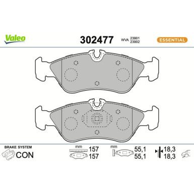 Valeo | Bremsbelagsatz, Scheibenbremse | 302477