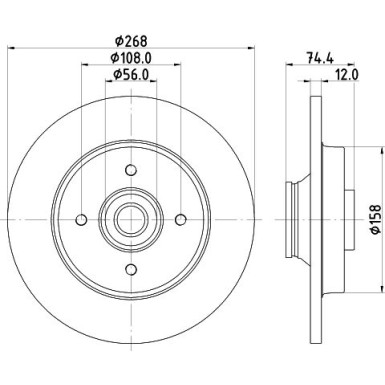Hella | Bremsscheibe | 8DD 355 123-261