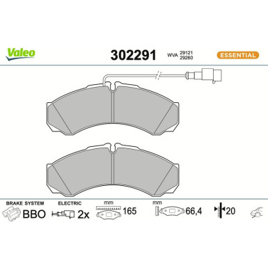 Valeo | Bremsbelagsatz, Scheibenbremse | 302291