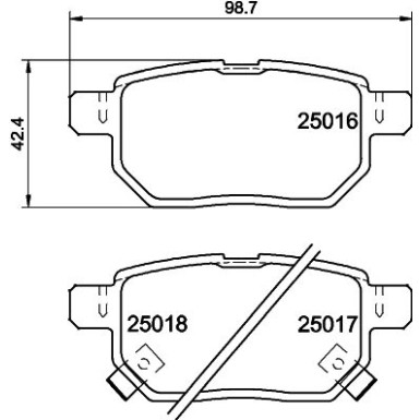 Hella | Bremsbelagsatz, Scheibenbremse | 8DB 355 014-991