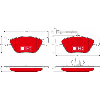 GDB1212DTE Bremsbelagsatz, Scheibenbremse DTEC COTEC